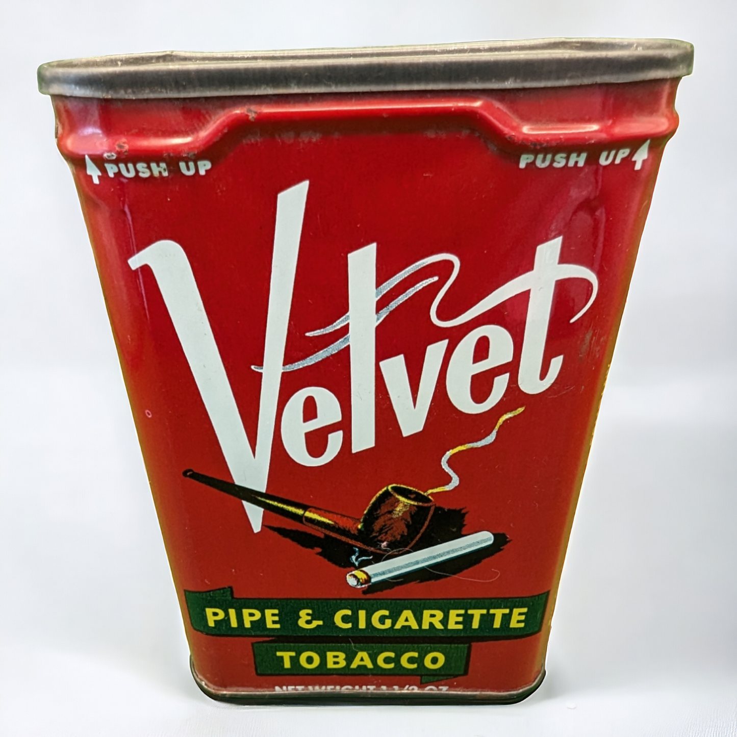 Vintage 1920s Red Tobacco Tins - Prince Albert, Velvet