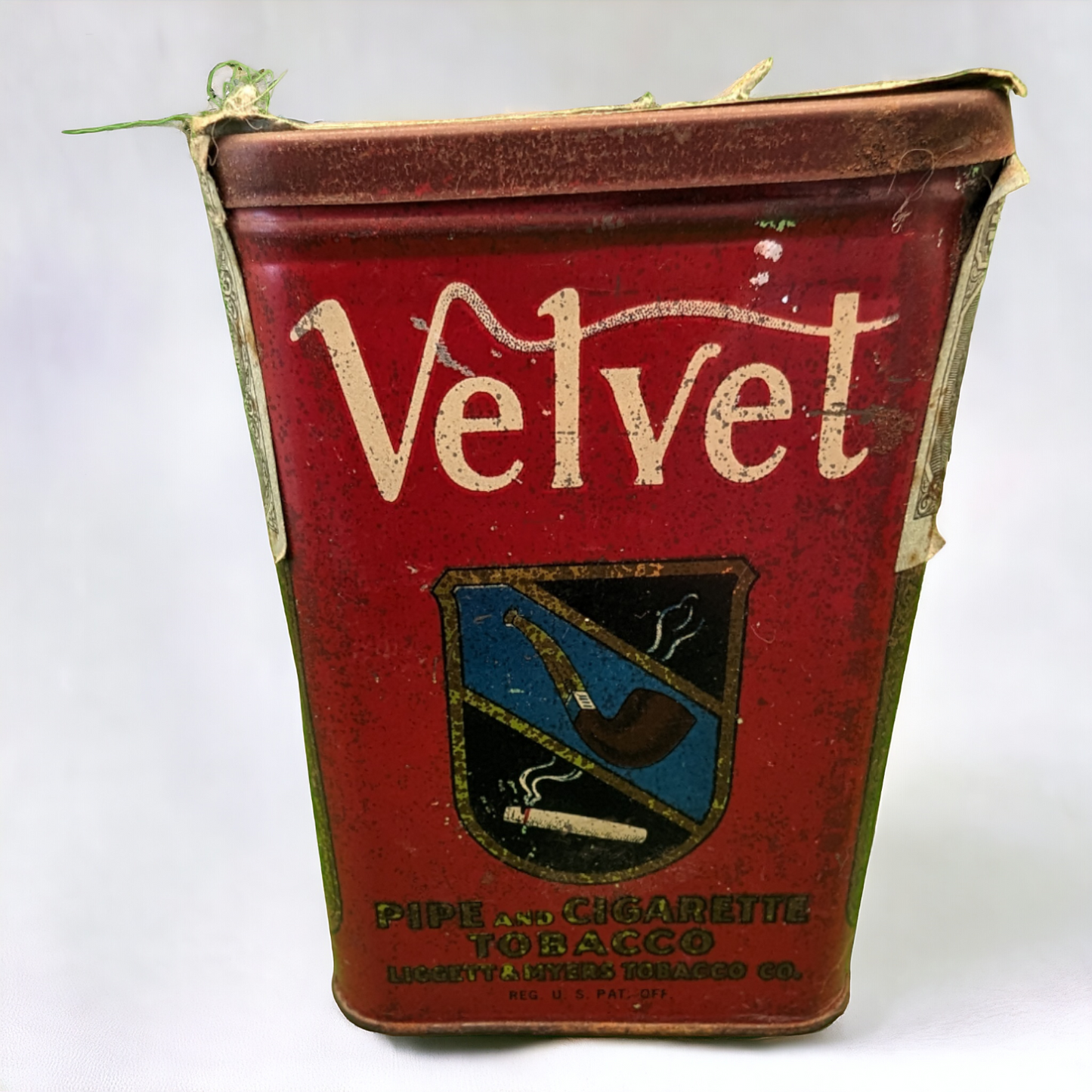 Vintage 1920s Red Tobacco Tins - Prince Albert, Velvet