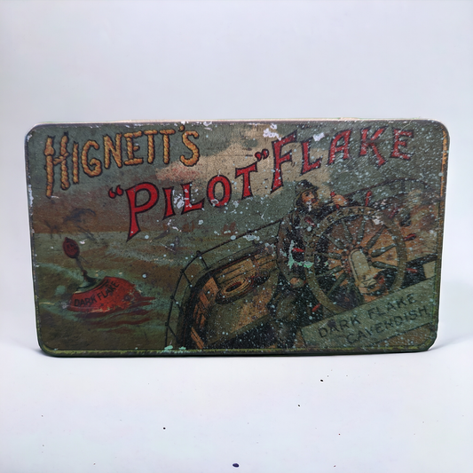 Vintage 1910s Tobacco Tin - Hignett's Pilot Flake