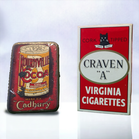 Vintage Matchbox and Cigarette Packet - Cadbury's Bournville, Craven "A"