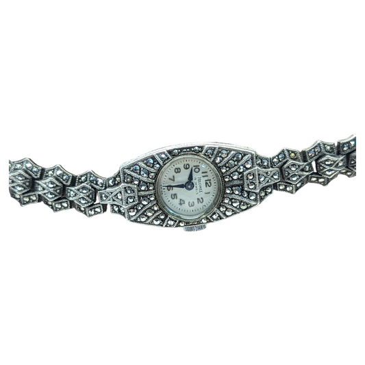 Vintage Ladies' Art Nouveau Marcasite Watch - Precimax 15 Jewels